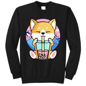 Kawaii Corgi Dog Bubble Tea Boba Anime Neko Japanese Kids Sweatshirt