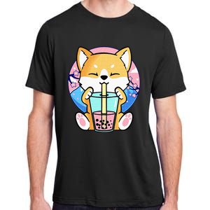 Kawaii Corgi Dog Bubble Tea Boba Anime Neko Japanese Kids Adult ChromaSoft Performance T-Shirt