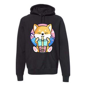 Kawaii Corgi Dog Bubble Tea Boba Anime Neko Japanese Kids Premium Hoodie