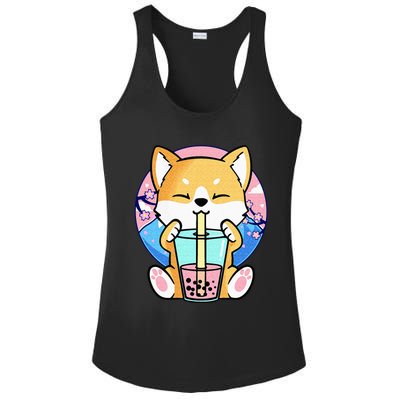 Kawaii Corgi Dog Bubble Tea Boba Anime Neko Japanese Kids Ladies PosiCharge Competitor Racerback Tank