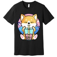 Kawaii Corgi Dog Bubble Tea Boba Anime Neko Japanese Kids Premium T-Shirt