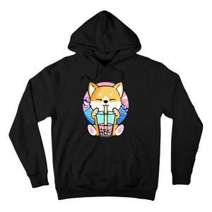 Kawaii Corgi Dog Bubble Tea Boba Anime Neko Japanese Kids Tall Hoodie