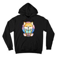 Kawaii Corgi Dog Bubble Tea Boba Anime Neko Japanese Kids Tall Hoodie