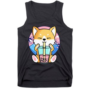 Kawaii Corgi Dog Bubble Tea Boba Anime Neko Japanese Kids Tank Top