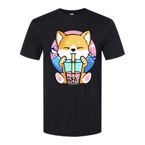 Kawaii Corgi Dog Bubble Tea Boba Anime Neko Japanese Kids Softstyle CVC T-Shirt