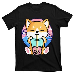 Kawaii Corgi Dog Bubble Tea Boba Anime Neko Japanese T-Shirt