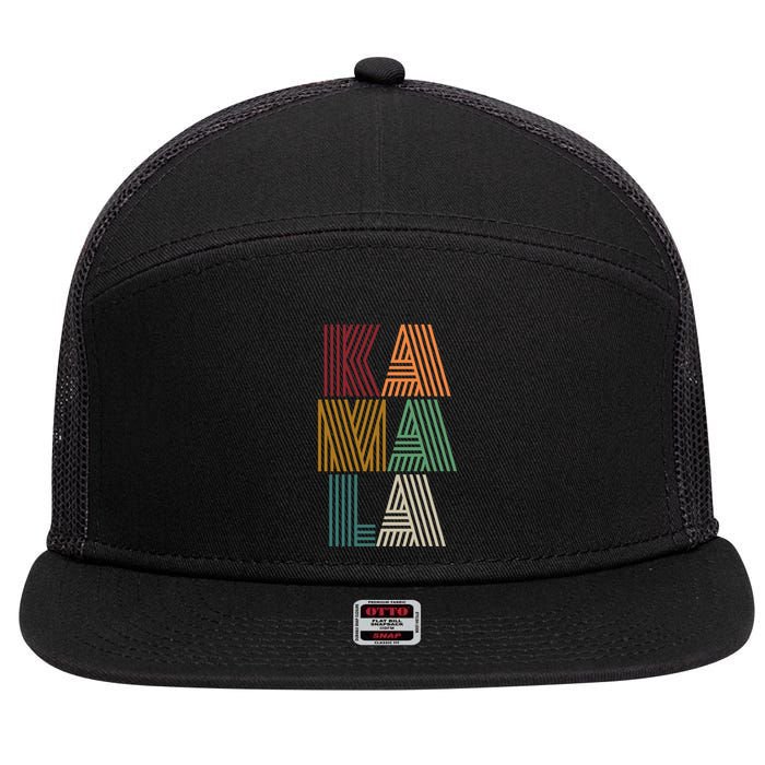 Kamala Custom Design Funny Gift 7 Panel Mesh Trucker Snapback Hat