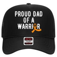 Kidney Cancer Dad Orange Ribbon Kidney Disease Awareness High Crown Mesh Back Trucker Hat