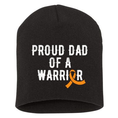 Kidney Cancer Dad Orange Ribbon Kidney Disease Awareness Short Acrylic Beanie