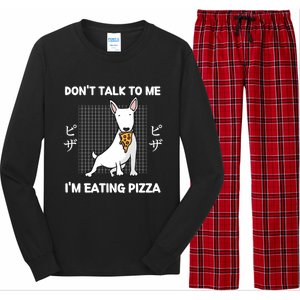 Kawaii Cute Dog Dont Talk To Me Im Eating Pizza Gift Long Sleeve Pajama Set