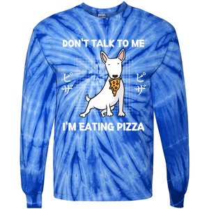 Kawaii Cute Dog Dont Talk To Me Im Eating Pizza Gift Tie-Dye Long Sleeve Shirt