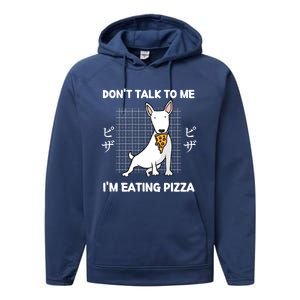 Kawaii Cute Dog Dont Talk To Me Im Eating Pizza Gift Performance Fleece Hoodie