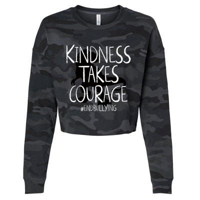 Kindness Courage Dino Kids Unity Day Orange Anti Bullying Cropped Pullover Crew