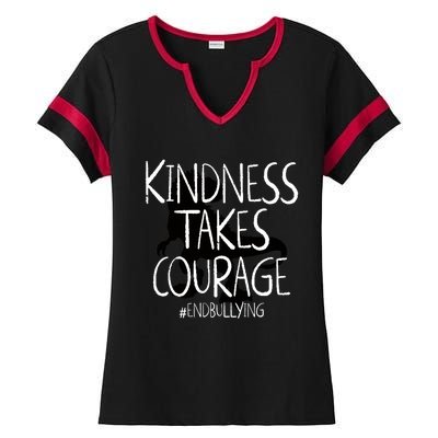 Kindness Courage Dino Kids Unity Day Orange Anti Bullying Ladies Halftime Notch Neck Tee