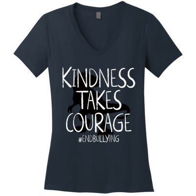 Kindness Courage Dino Kids Unity Day Orange Anti Bullying Women's V-Neck T-Shirt