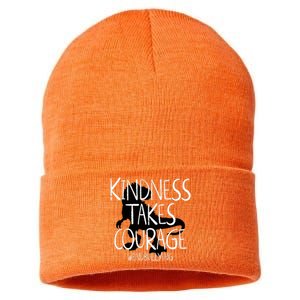 Kindness Courage Dino Kids Unity Day Orange Anti Bullying Sustainable Knit Beanie