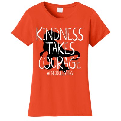 Kindness Courage Dino Kids Unity Day Orange Anti Bullying Women's T-Shirt