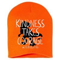 Kindness Courage Dino Kids Unity Day Orange Anti Bullying Short Acrylic Beanie