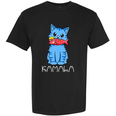 Kamala Cat Eat Fish Funny Harris Trump 2024 Garment-Dyed Heavyweight T-Shirt