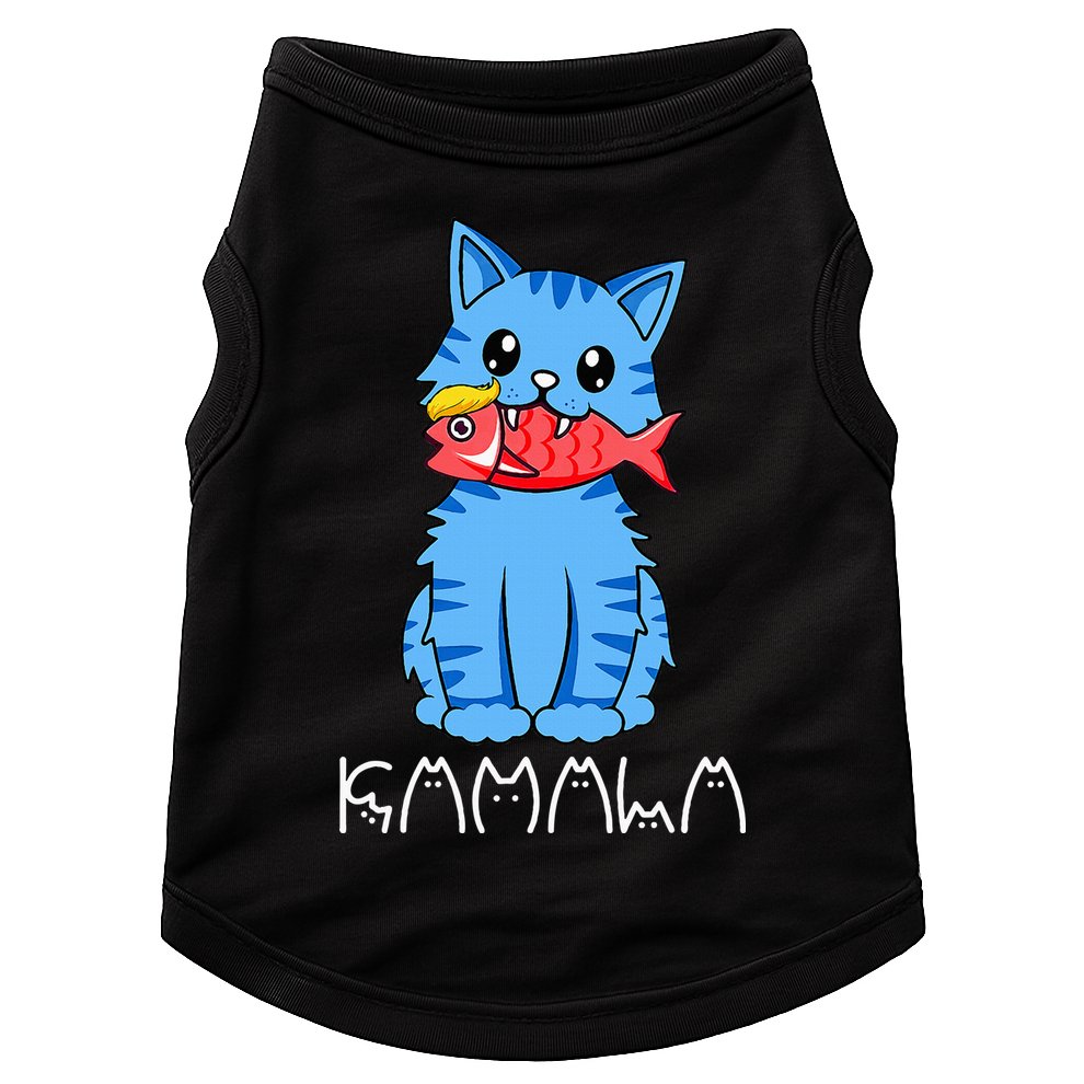 Kamala Cat Eat Fish Funny Harris Trump 2024 Doggie Tank