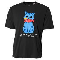 Kamala Cat Eat Fish Funny Harris Trump 2024 Cooling Performance Crew T-Shirt