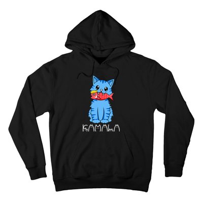 Kamala Cat Eat Fish Funny Harris Trump 2024 Hoodie