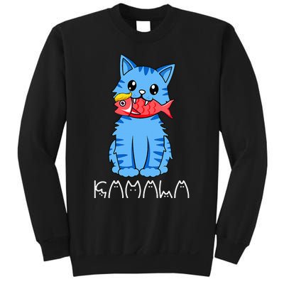 Kamala Cat Eat Fish Funny Harris Trump 2024 Sweatshirt