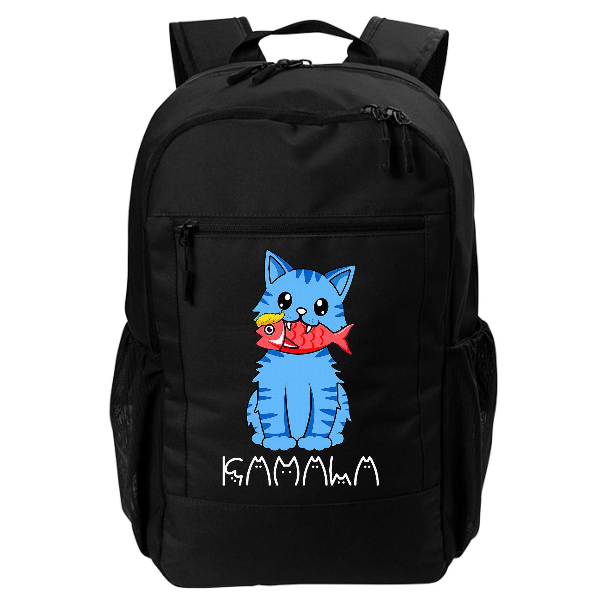 Kamala Cat Eat Fish Funny Harris Trump 2024 Backpack