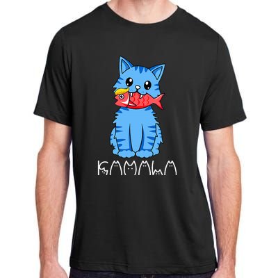 Kamala Cat Eat Fish Funny Harris Trump 2024 Adult ChromaSoft Performance T-Shirt