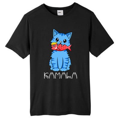 Kamala Cat Eat Fish Funny Harris Trump 2024 Tall Fusion ChromaSoft Performance T-Shirt