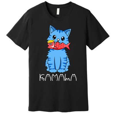 Kamala Cat Eat Fish Funny Harris Trump 2024 Premium T-Shirt