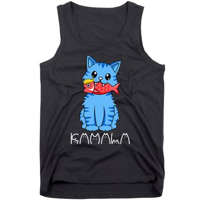 Kamala Cat Eat Fish Funny Harris Trump 2024 Tank Top