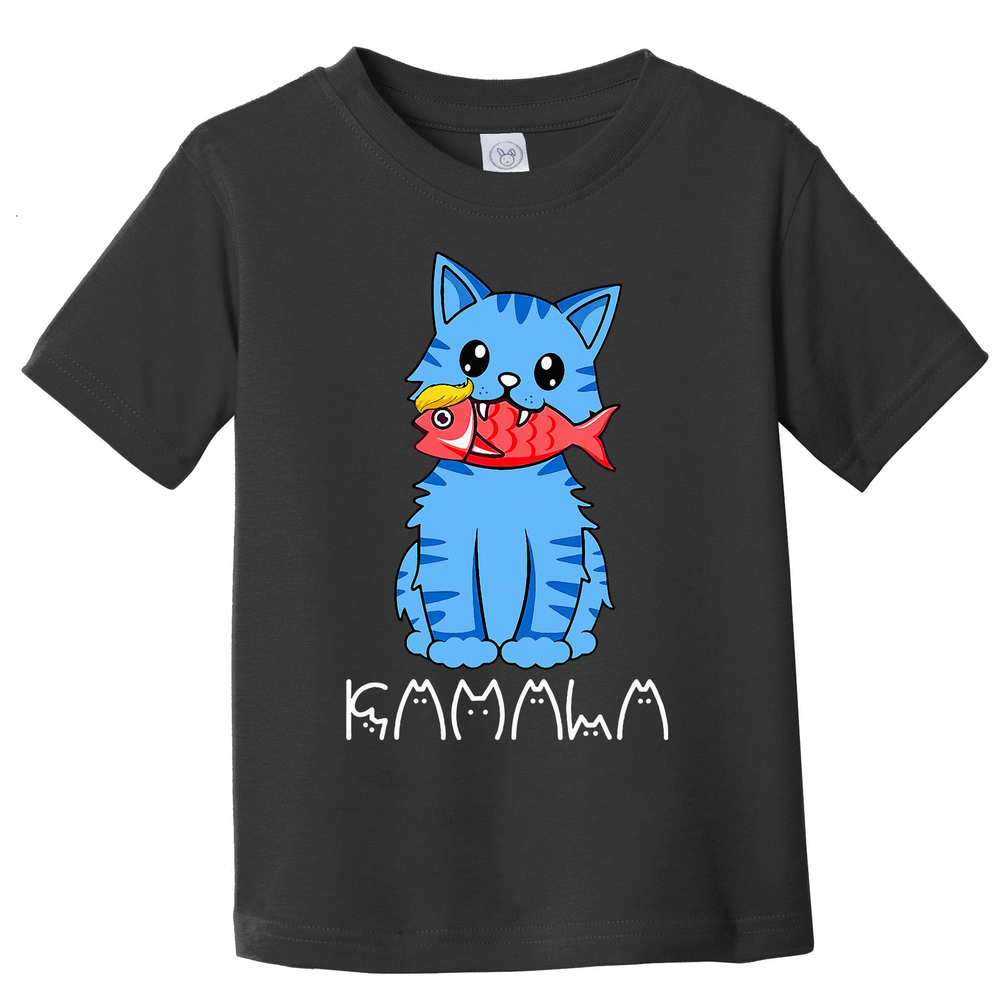 Kamala Cat Eat Fish Funny Harris Trump 2024 Toddler T-Shirt