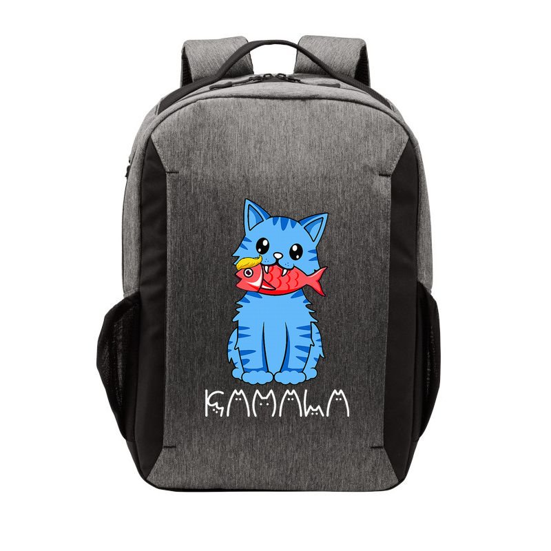 Kamala Cat Eat Fish Funny Harris Trump 2024 Vector Backpack