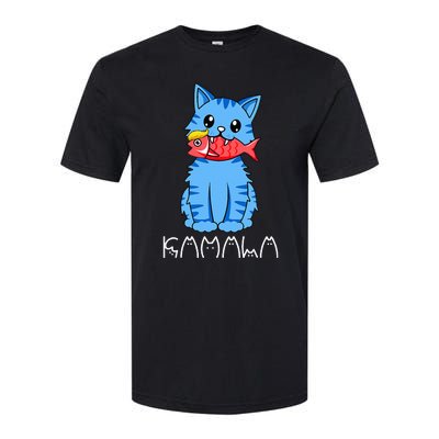 Kamala Cat Eat Fish Funny Harris Trump 2024 Softstyle CVC T-Shirt