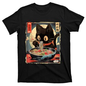 Kawaii Cat Eating Ramen Noodles Anime Gift Teens T-Shirt