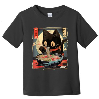 Kawaii Cat Eating Ramen Noodles Anime Gift Teens Toddler T-Shirt