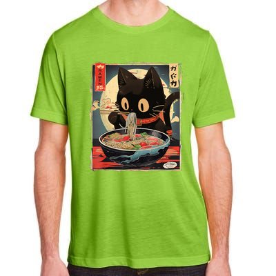 Kawaii Cat Eating Ramen Noodles Anime Gift Girl Teens Adult ChromaSoft Performance T-Shirt