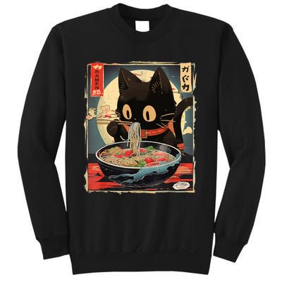 Kawaii Cat Eating Ramen Noodles Anime Gift Girl Teens Sweatshirt