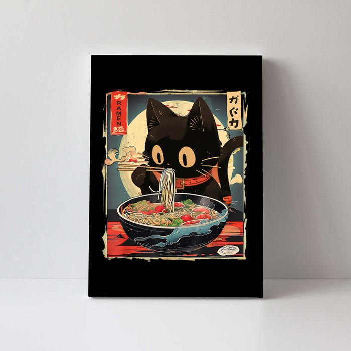 Kawaii Cat Eating Ramen Noodles Anime Gift Girl Teens Canvas