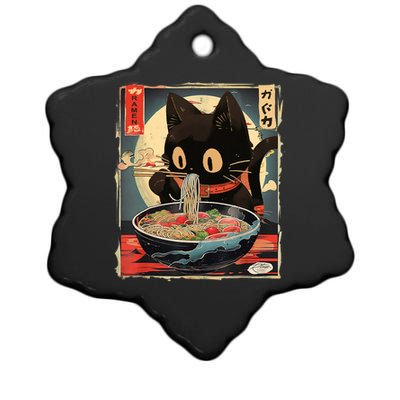 Kawaii Cat Eating Ramen Noodles Anime Gift Girl Teens Ceramic Star Ornament