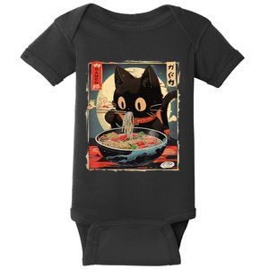 Kawaii Cat Eating Ramen Noodles Anime Gift Girl Teens Baby Bodysuit