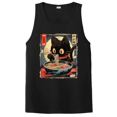 Kawaii Cat Eating Ramen Noodles Anime Gift Girl Teens PosiCharge Competitor Tank