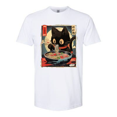 Kawaii Cat Eating Ramen Noodles Anime Gift Girl Teens Softstyle® CVC T-Shirt