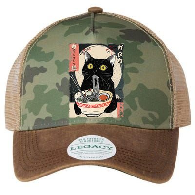 Kawaii Cat Eating Ramen Noodles Funny Anime Gift Legacy Tie Dye Trucker Hat