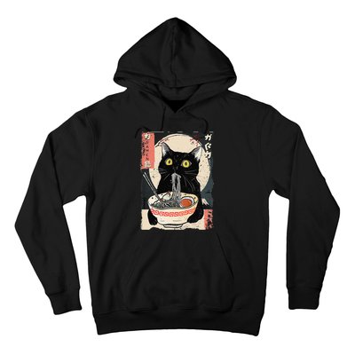 Kawaii Cat Eating Ramen Noodles Funny Anime Gift Hoodie