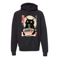 Kawaii Cat Eating Ramen Noodles Funny Anime Gift Premium Hoodie