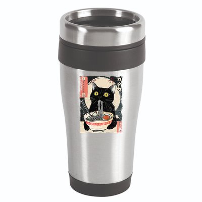 Kawaii Cat Eating Ramen Noodles Funny Anime Gift 16oz Travel Tumbler