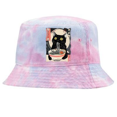 Kawaii Cat Eating Ramen Noodles Funny Anime Gift Tie-Dyed Bucket Hat