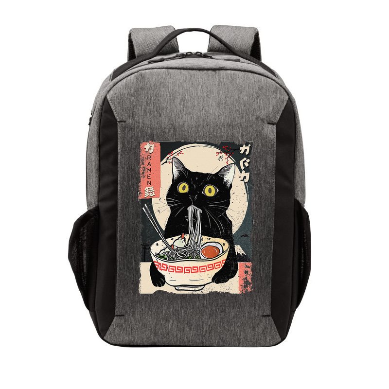Kawaii Cat Eating Ramen Noodles Funny Anime Gift Vector Backpack